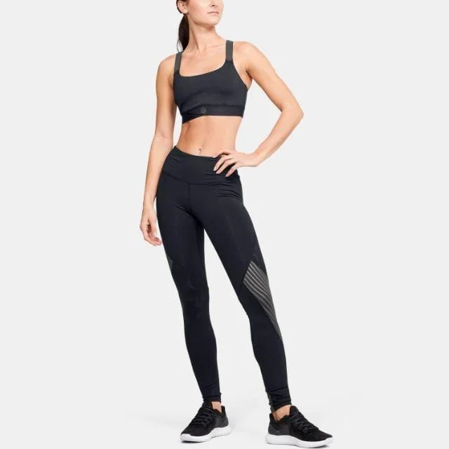 Under Armour Rush Embossed Leggings Women Training Tight Black Ua1351728-003